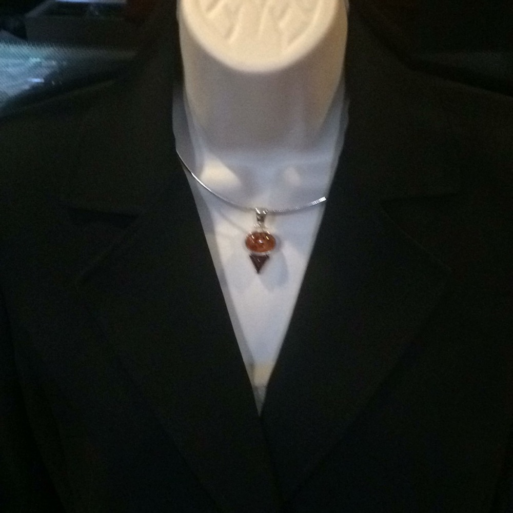 Sterling Silver Amber Pendant - Picture 3 of 5